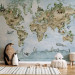 Photo Wallpaper Painted world map - different animals on the continents for children 142714 additionalThumb 4
