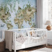 Photo Wallpaper Painted world map - different animals on the continents for children 142714 additionalThumb 2