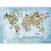 Photo Wallpaper Painted world map - different animals on the continents for children 142714 additionalThumb 5
