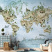 Photo Wallpaper Painted world map - different animals on the continents for children 142714 additionalThumb 8