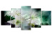 Canvas Turquoise Wind (5-piece) Wide - lilies on an abstract background 143414