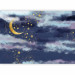 Photo Wallpaper Night sky - children's landscape with golden moon and stars 143714 additionalThumb 1