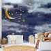Photo Wallpaper Night sky - children's landscape with golden moon and stars 143714 additionalThumb 6