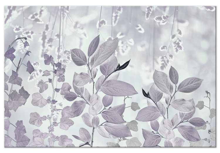 Canvas Delicate Ivy (1-piece) - landscape in gray-toned leaves 143814