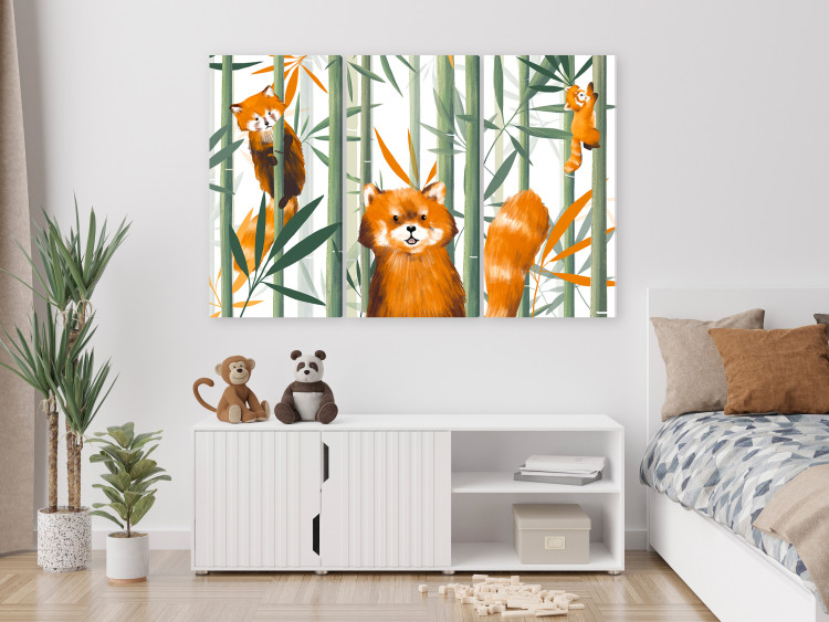 Canvas Cheerful Red Pandas (3-piece) - animals and plants for children 144514 additionalImage 3