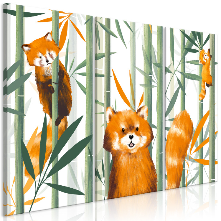 Canvas Cheerful Red Pandas (3-piece) - animals and plants for children 144514 additionalImage 2