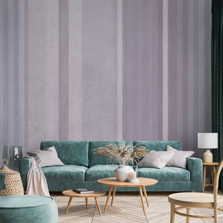 Photo Wallpaper Vertical geometric symmetrical stripes - shades of purple and blue 144714
