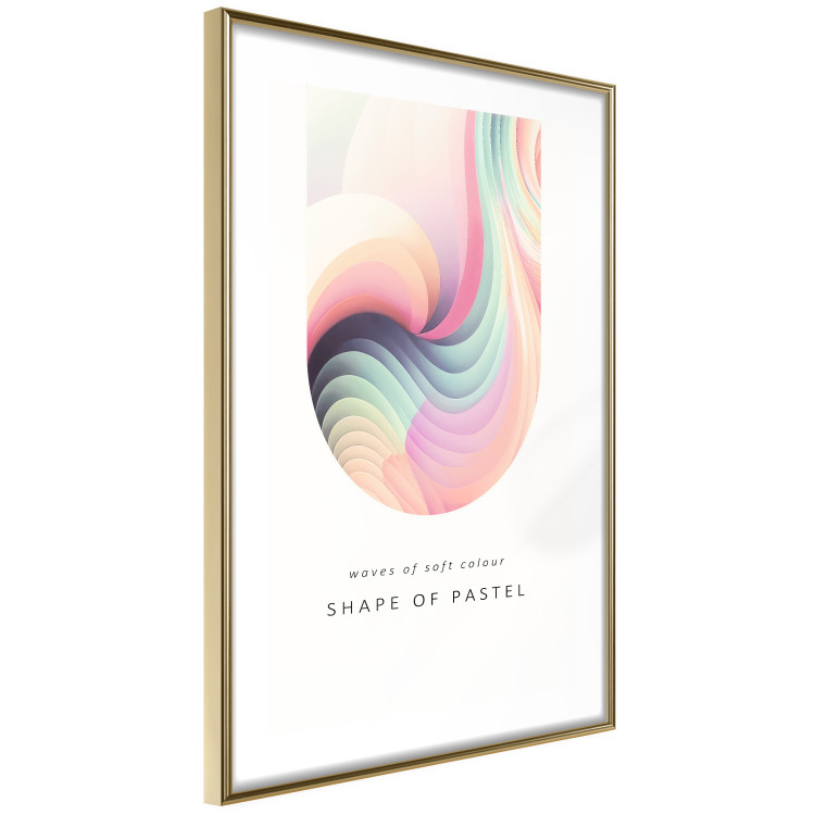 Wall Poster Abstraction - Wave of Pastel Stripes With a Description on a White Background 149714 additionalImage 8