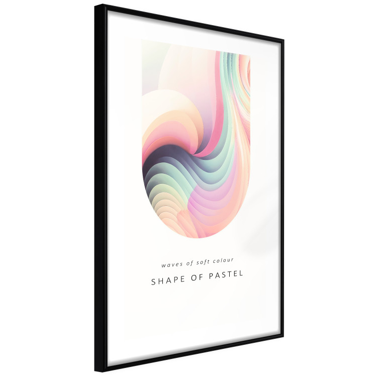 Wall Poster Abstraction - Wave of Pastel Stripes With a Description on a White Background 149714 additionalImage 7