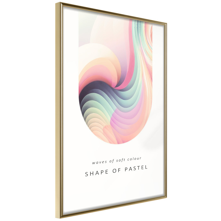 Wall Poster Abstraction - Wave of Pastel Stripes With a Description on a White Background 149714 additionalImage 6