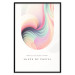 Wall Poster Abstraction - Wave of Pastel Stripes With a Description on a White Background 149714 additionalThumb 17