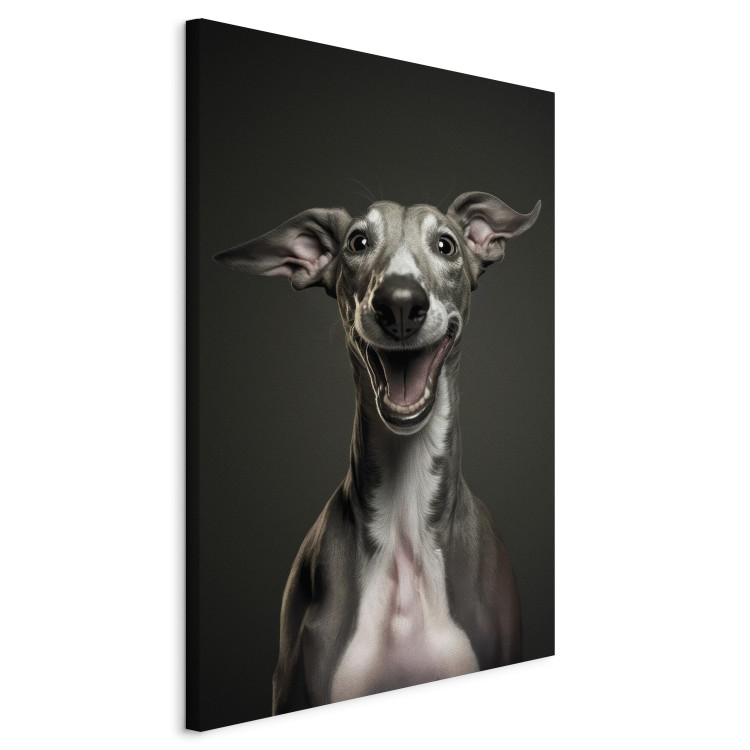 Canvas AI Greyhound Dog - Portrait of a Wide Smiling Animal - Vertical 150214 additionalImage 2