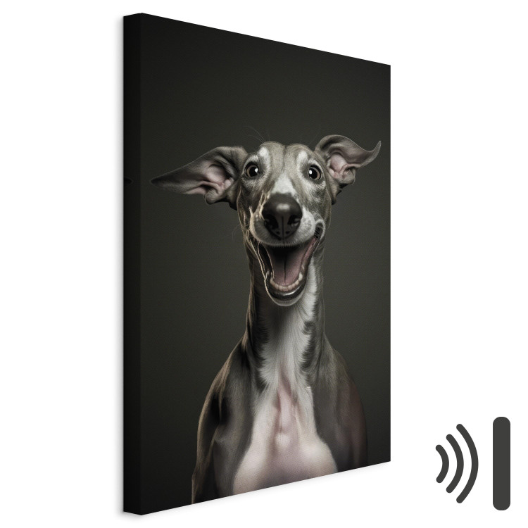 Canvas AI Greyhound Dog - Portrait of a Wide Smiling Animal - Vertical 150214 additionalImage 8