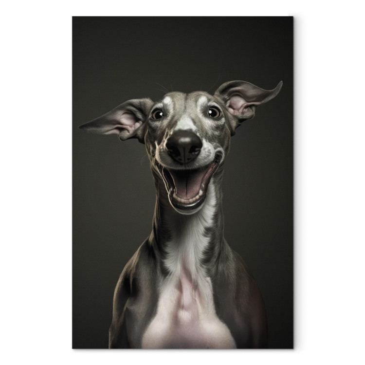 Canvas AI Greyhound Dog - Portrait of a Wide Smiling Animal - Vertical 150214 additionalImage 7