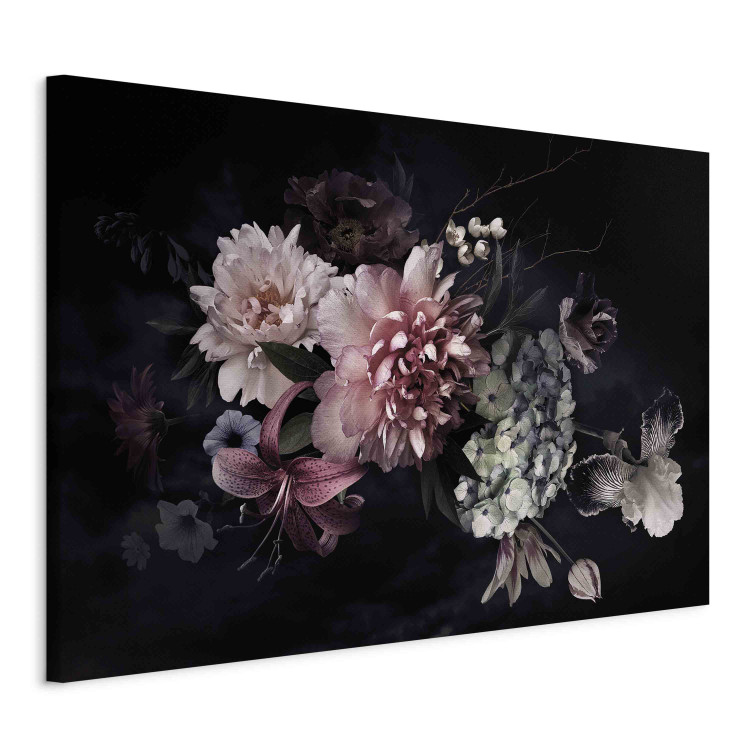Canvas Art Print Dutch Bouquet - Composition With Flowers on a Black Background 151214 additionalImage 2