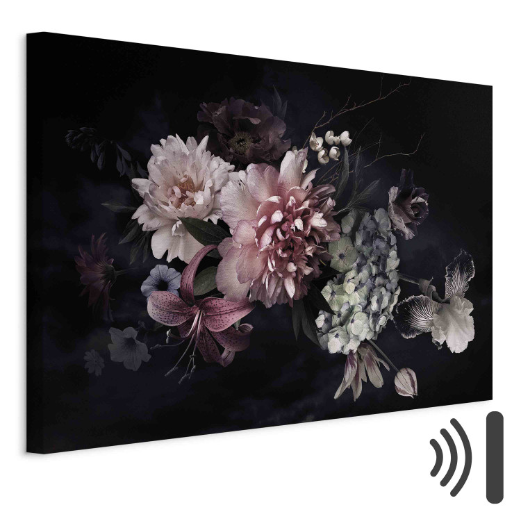Canvas Art Print Dutch Bouquet - Composition With Flowers on a Black Background 151214 additionalImage 8