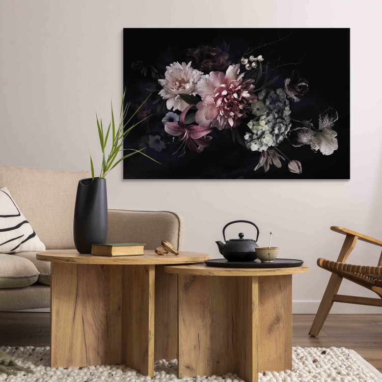 Canvas Art Print Dutch Bouquet - Composition With Flowers on a Black Background 151214 additionalImage 11