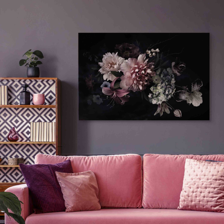 Canvas Art Print Dutch Bouquet - Composition With Flowers on a Black Background 151214 additionalImage 3