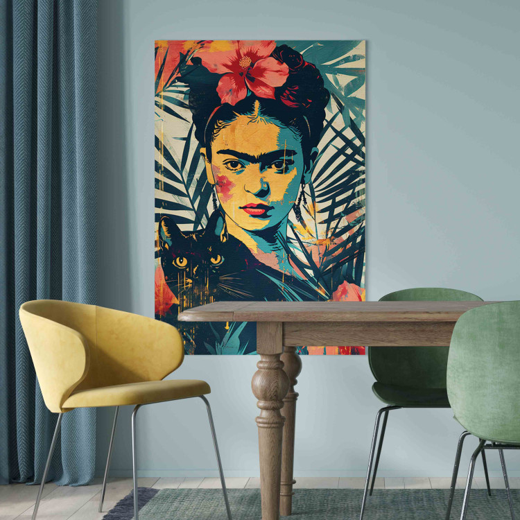 Large canvas print Frida Kahlo - A Portrait of the Artist Inspired by the Risograph Technique [Large Format] 152214 additionalImage 6