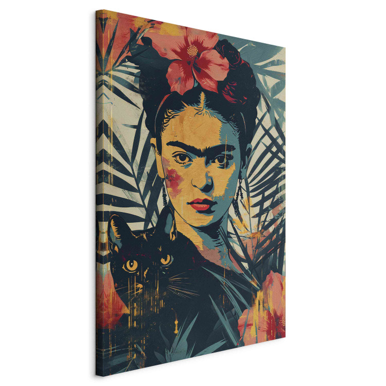 Large canvas print Frida Kahlo - A Portrait of the Artist Inspired by the Risograph Technique [Large Format] 152214 additionalImage 3
