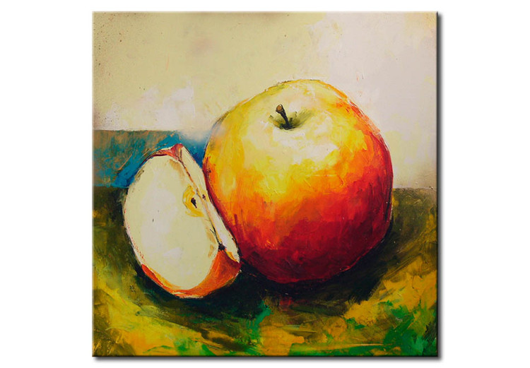 Canvas Print Rustic Still Life (1-piece) - painted red apples 46814