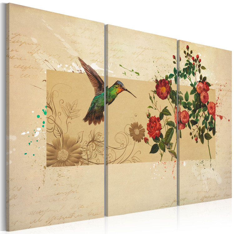 Canvas Hummingbird and roses 55714 additionalImage 2