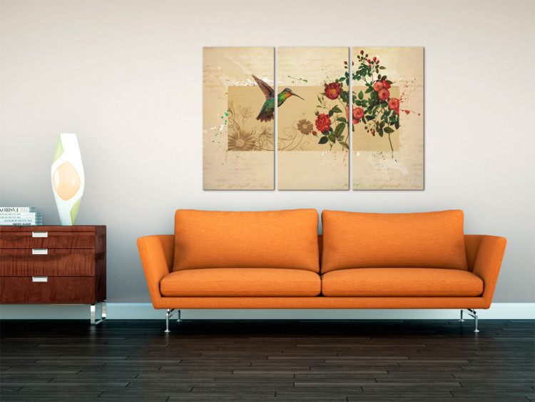 Canvas Hummingbird and roses 55714 additionalImage 3