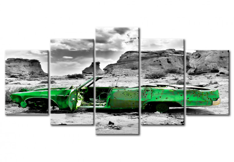 Canvas Green retro car at Colorado Desert 59014