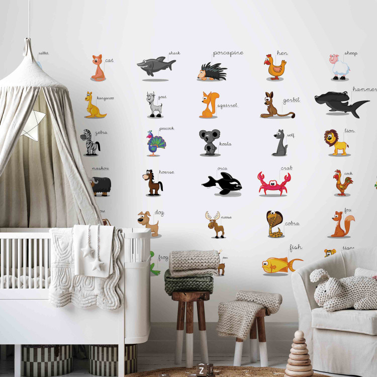 Wall Mural Learning Animals for Kids - Various animal names in English 61214 additionalImage 3