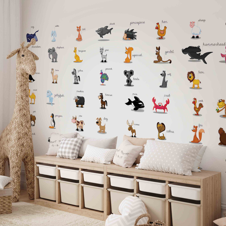 Wall Mural Learning Animals for Kids - Various animal names in English 61214 additionalImage 6