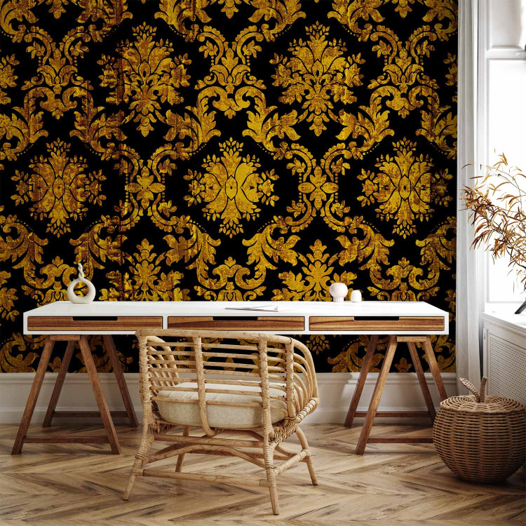 Photo Wallpaper Golden age - regular ornaments in baroque style on a black background 89814 additionalImage 4
