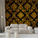 Photo Wallpaper Golden age - regular ornaments in baroque style on a black background 89814