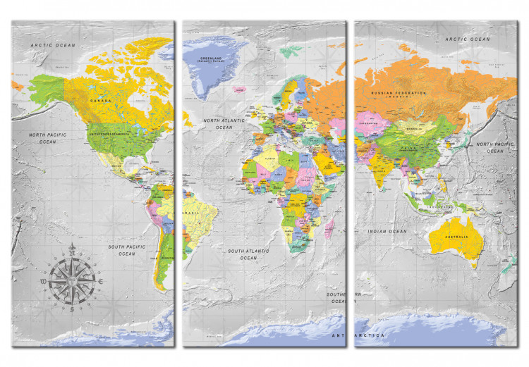Decorative Pinboard World Map: Wind Rose II [Cork Map] 97414 additionalImage 2