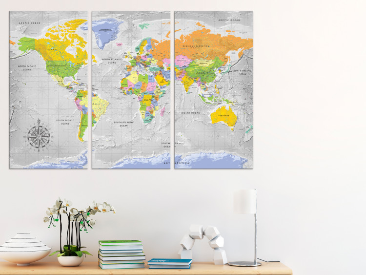 Decorative Pinboard World Map: Wind Rose II [Cork Map] 97414 additionalImage 4