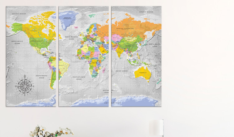 Decorative Pinboard World Map: Wind Rose II [Cork Map] 97414 additionalImage 3