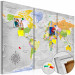 Decorative Pinboard World Map: Wind Rose II [Cork Map] 97414