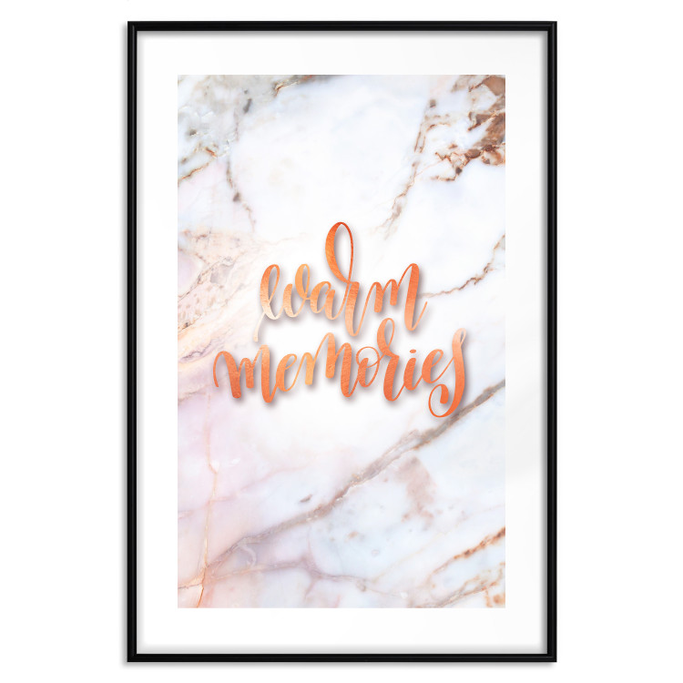 Poster Warm memories - orange English text on a marble background 114324 additionalImage 7