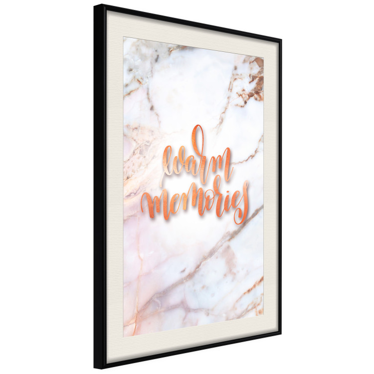 Poster Warm memories - orange English text on a marble background 114324 additionalImage 16