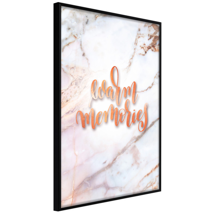 Poster Warm memories - orange English text on a marble background 114324 additionalImage 11