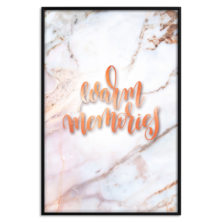 Poster Warm memories - orange English text on a marble background 114324 additionalImage 3