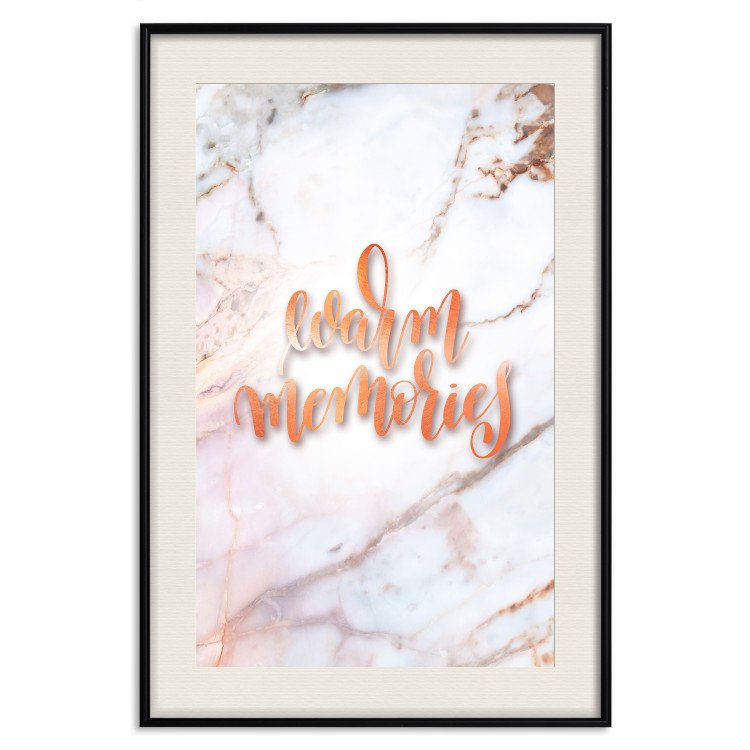 Poster Warm memories - orange English text on a marble background 114324 additionalImage 9
