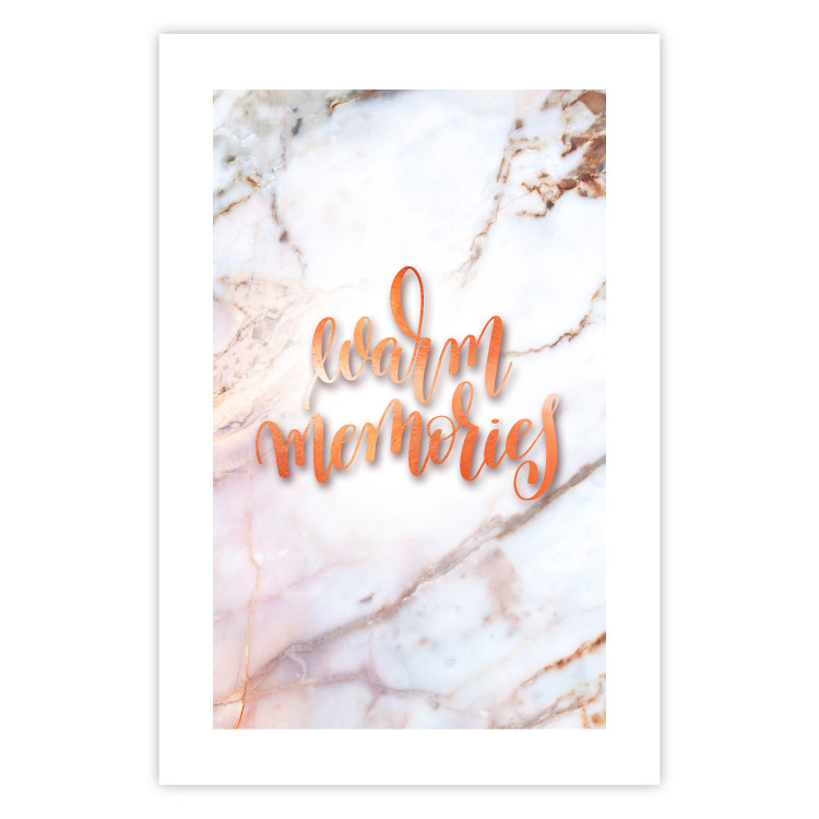Poster Warm memories - orange English text on a marble background 114324 additionalImage 2