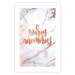 Poster Warm memories - orange English text on a marble background 114324 additionalThumb 2