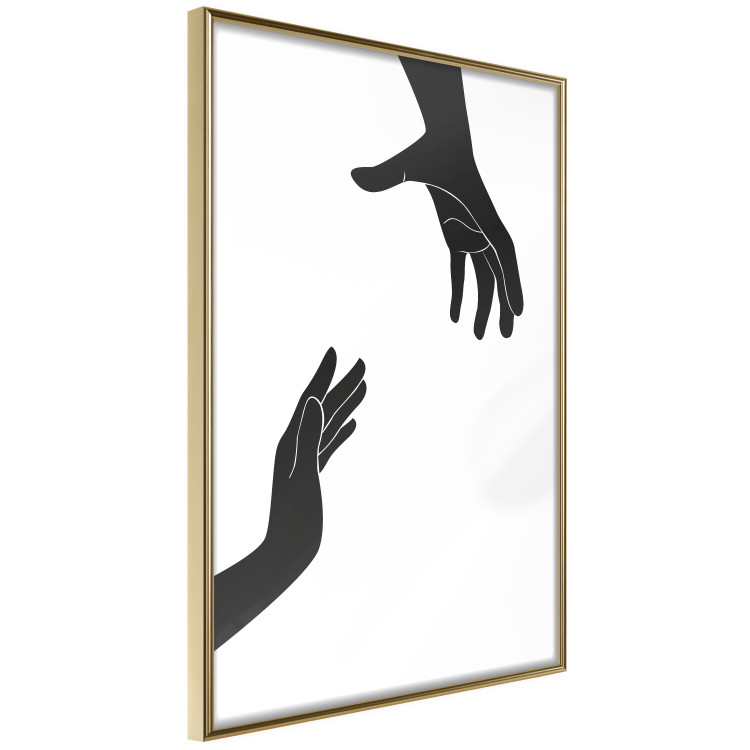 Wall Poster Helping Hand - black and white composition with hands on a uniform background 116324 additionalImage 12