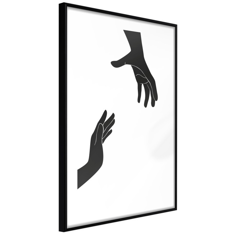 Wall Poster Helping Hand - black and white composition with hands on a uniform background 116324 additionalImage 11