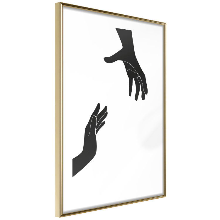 Wall Poster Helping Hand - black and white composition with hands on a uniform background 116324 additionalImage 6