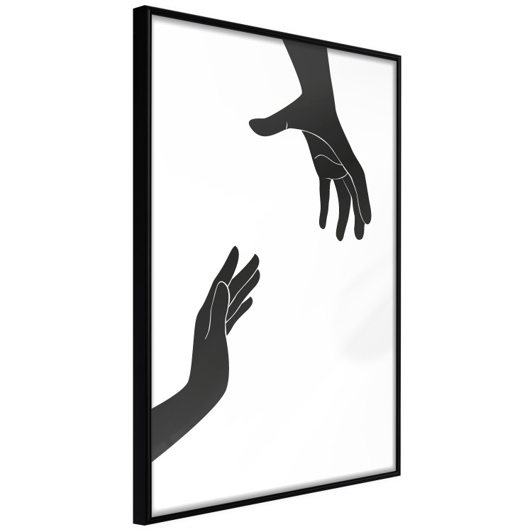 Wall Poster Helping Hand - black and white composition with hands on a uniform background 116324 additionalImage 10