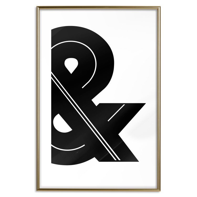 Wall Poster Ampersand - black and white simple composition with a typographic symbol 117124 additionalImage 18
