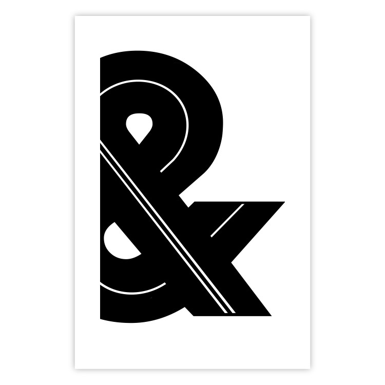 Wall Poster Ampersand - black and white simple composition with a typographic symbol 117124 additionalImage 25