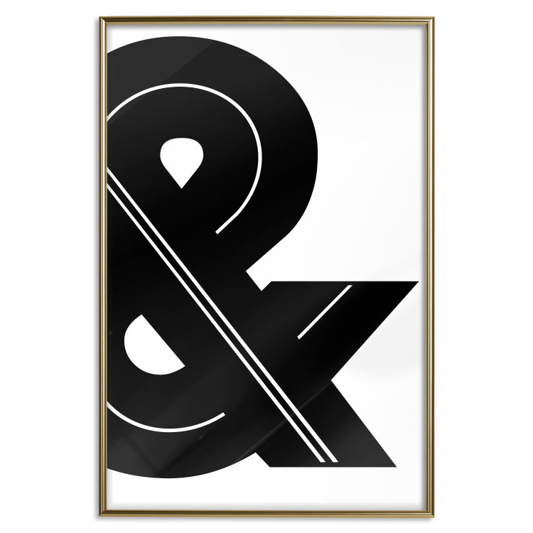 Wall Poster Ampersand - black and white simple composition with a typographic symbol 117124 additionalImage 26
